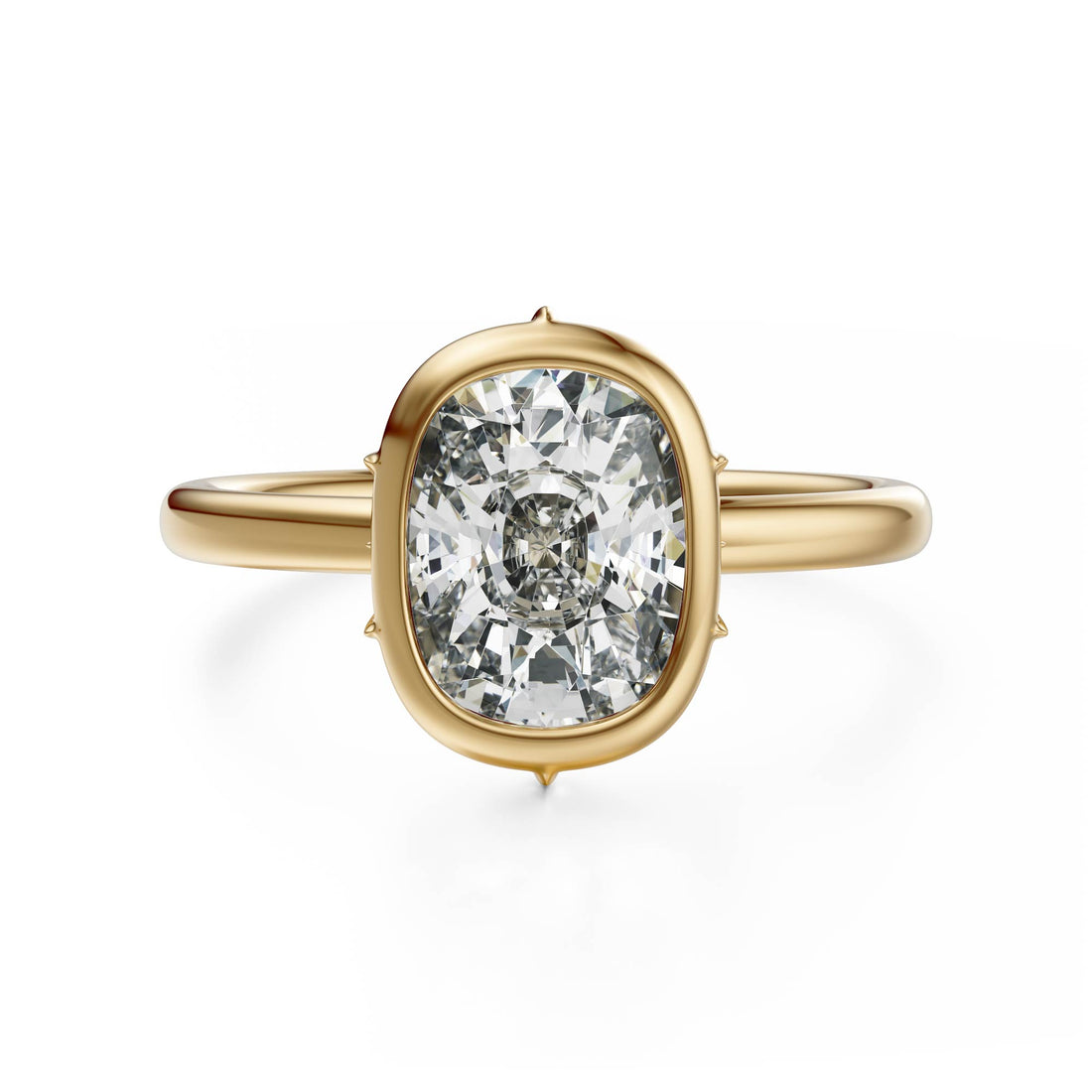 The Bezel Secret Garden Ring | Elongated Cushion | Setting Only