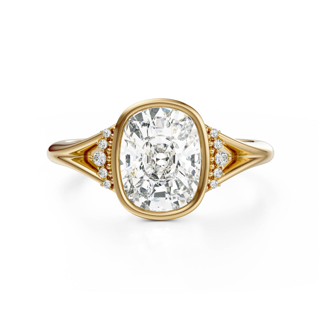 The Bezel Serendipity Ring | Elongated Cushion | Setting Only