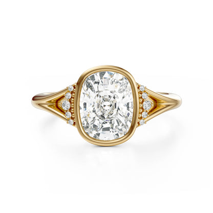 The Bezel Serendipity Ring | Elongated Cushion | Setting Only
