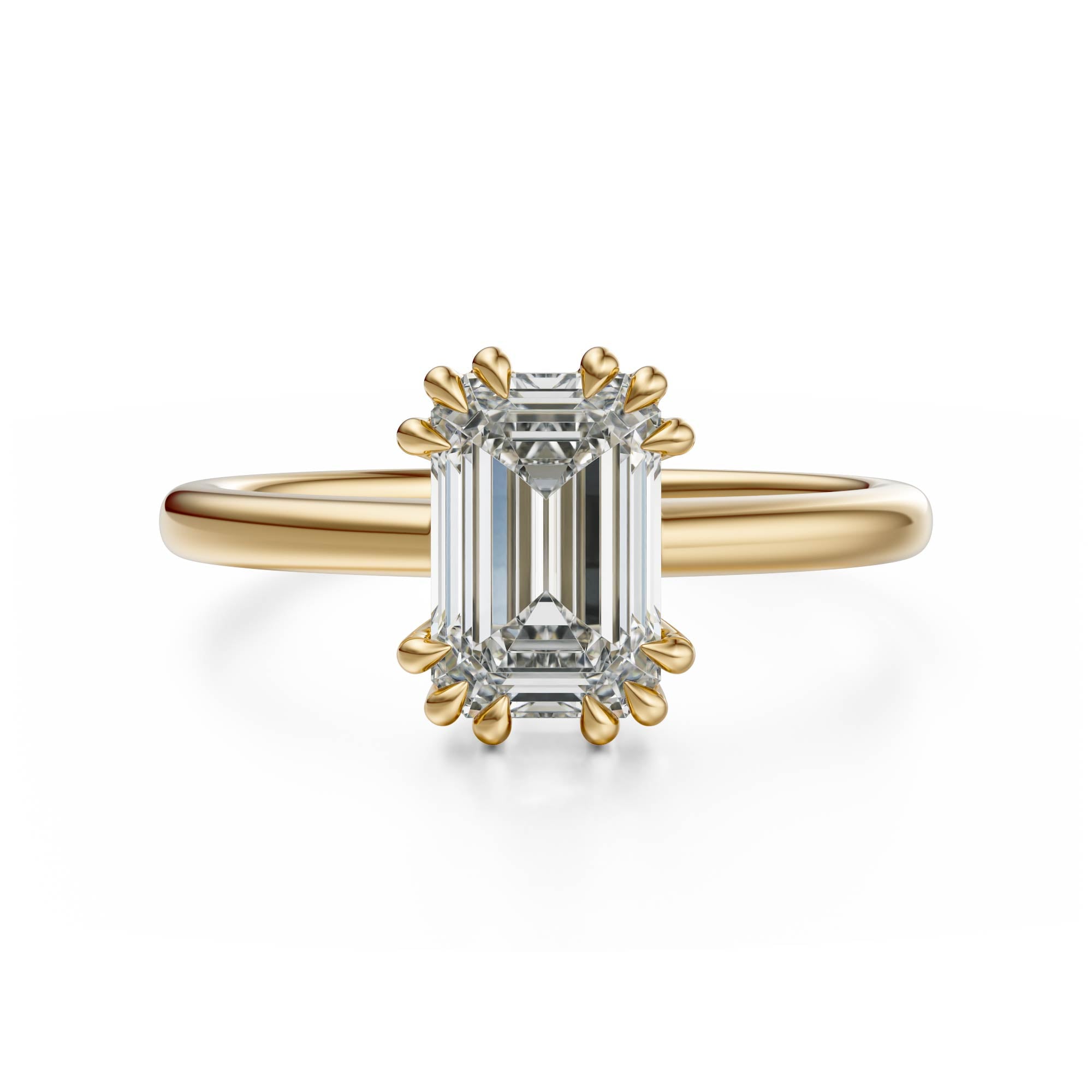 The Thalassa Ring | Emerald Cut | Setting Only - Lavender Creek Gems 