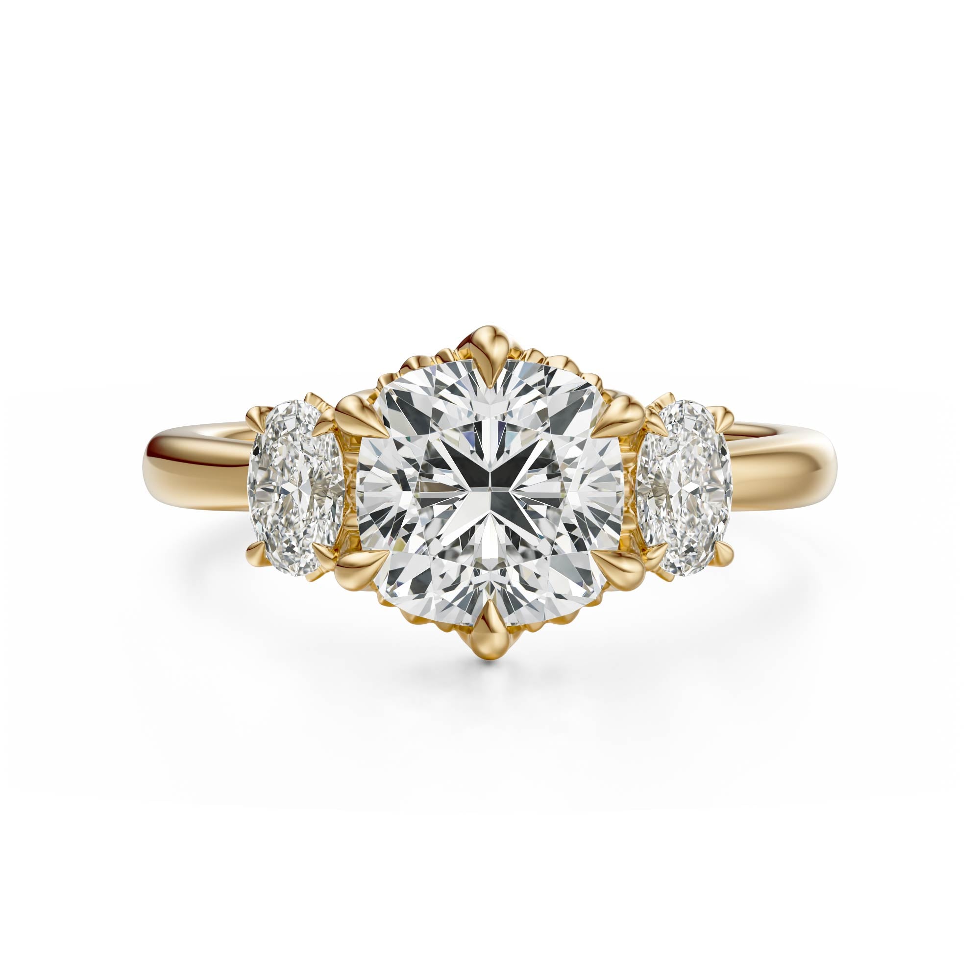 The Three Stone Secret Garden Ring | Cushion | Setting Only – Lavender ...