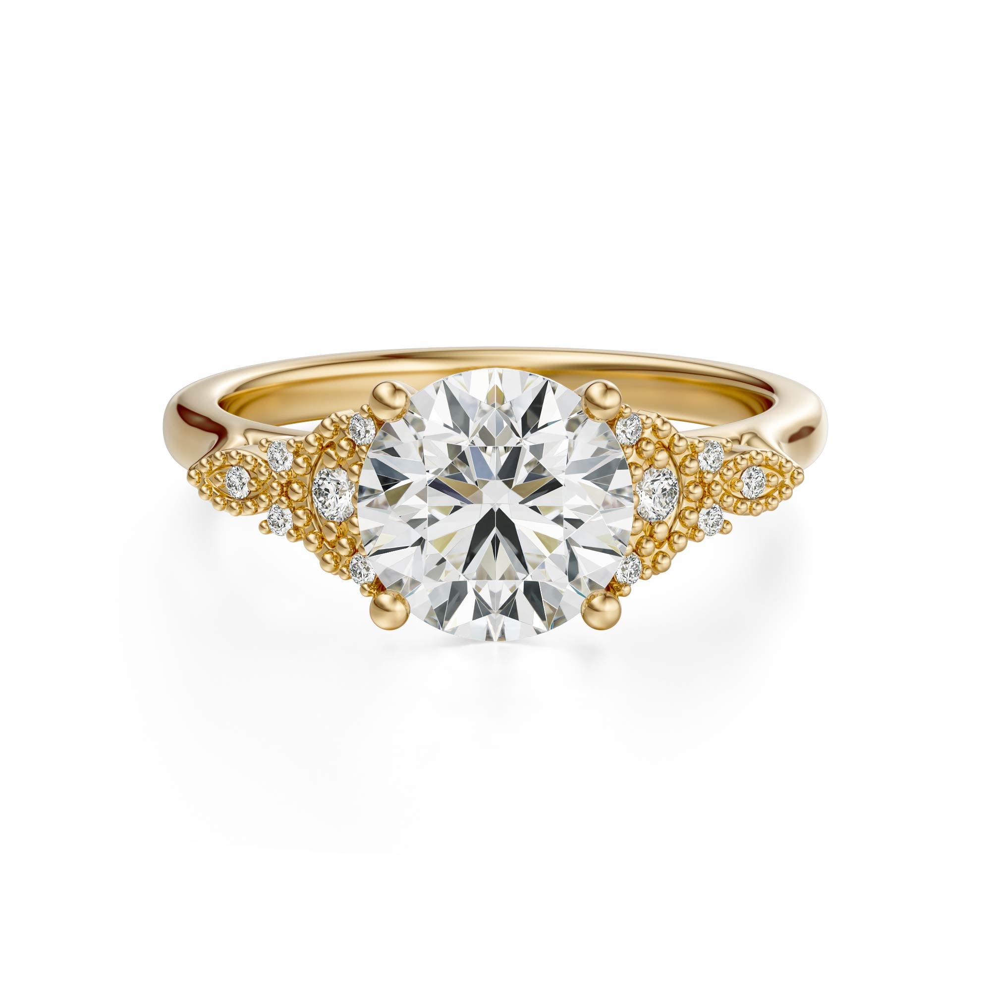 The Art Deco Maeve Ring | Round - Lavender Creek Gems 