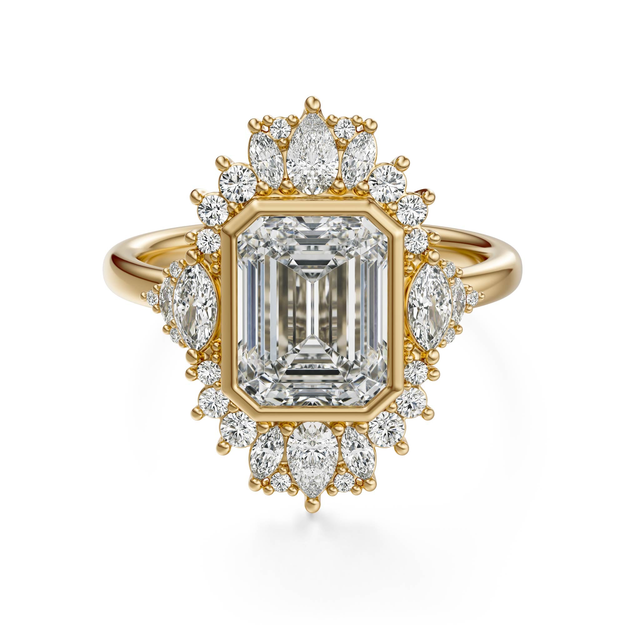 The Ethereal Ring | Emerald Cut | Setting Only