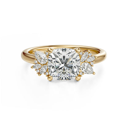 The Diamond Fleur Ring | Cushion | Setting Only - Lavender Creek Gems 
