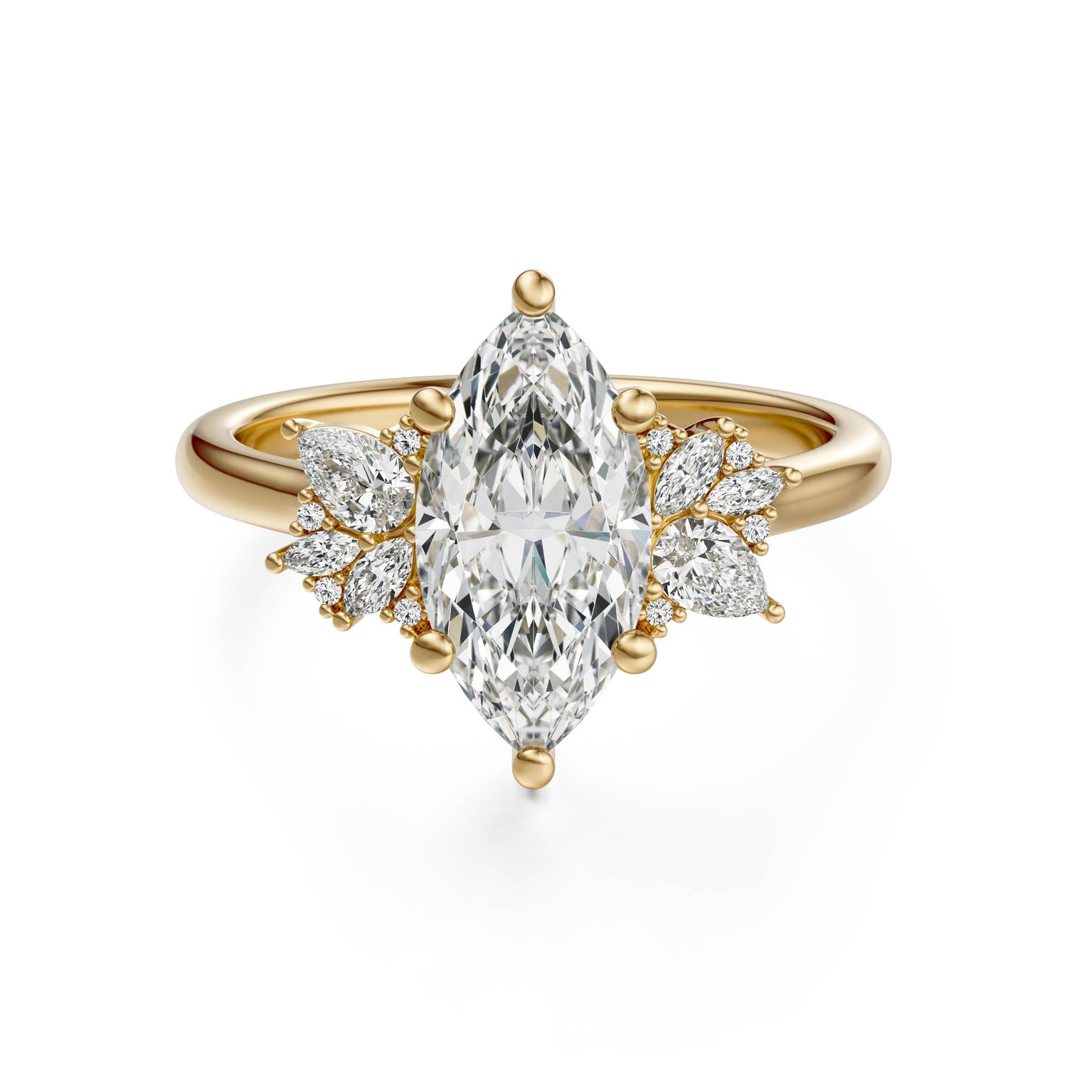 The Diamond Fleur Ring | Marquise | Setting Only - Lavender Creek Gems 