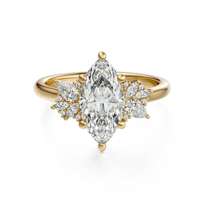 The Diamond Fleur Ring | Marquise | Setting Only - Lavender Creek Gems 