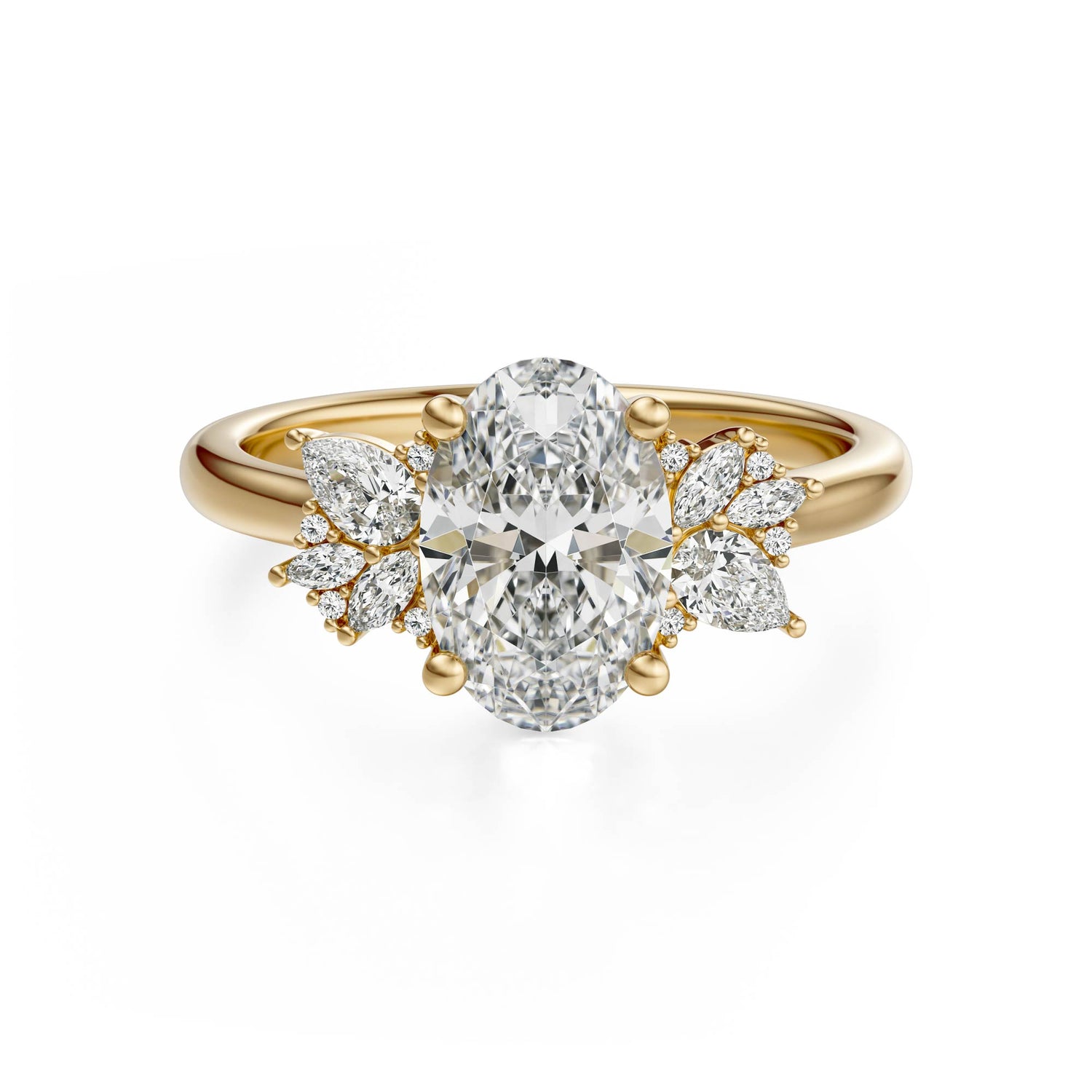 The Diamond Fleur Ring | Oval | Setting Only - Lavender Creek Gems 