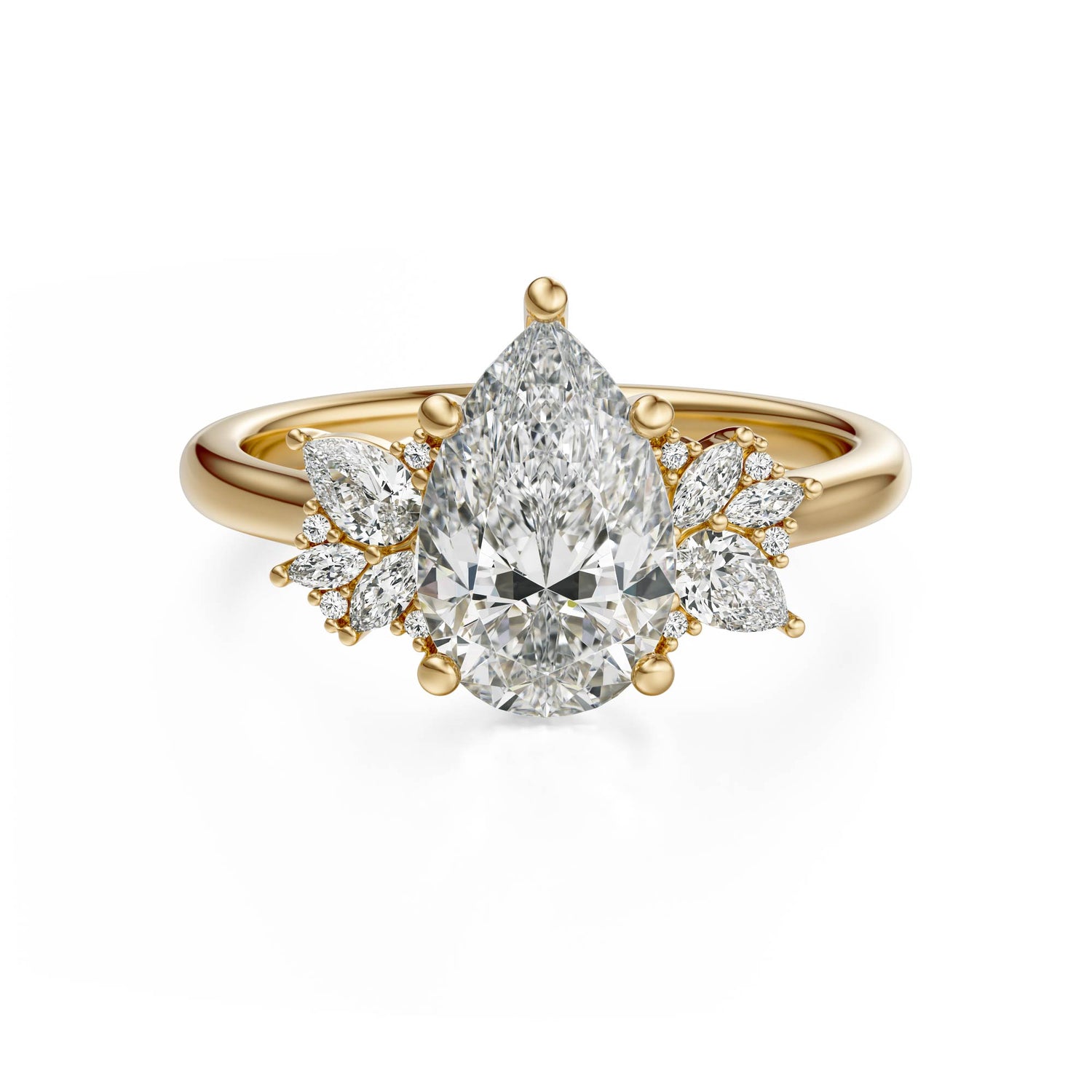 The Diamond Fleur Ring | Pear | Setting Only - Lavender Creek Gems 