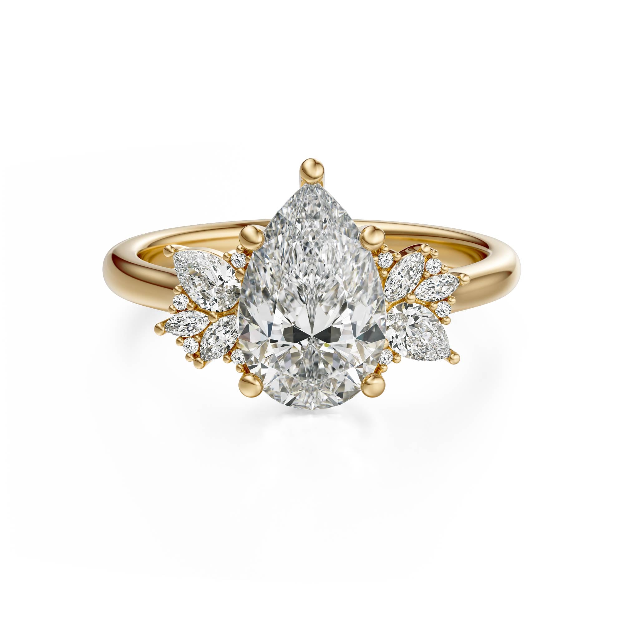 The Diamond Fleur Ring | Pear | Setting Only - Lavender Creek Gems 