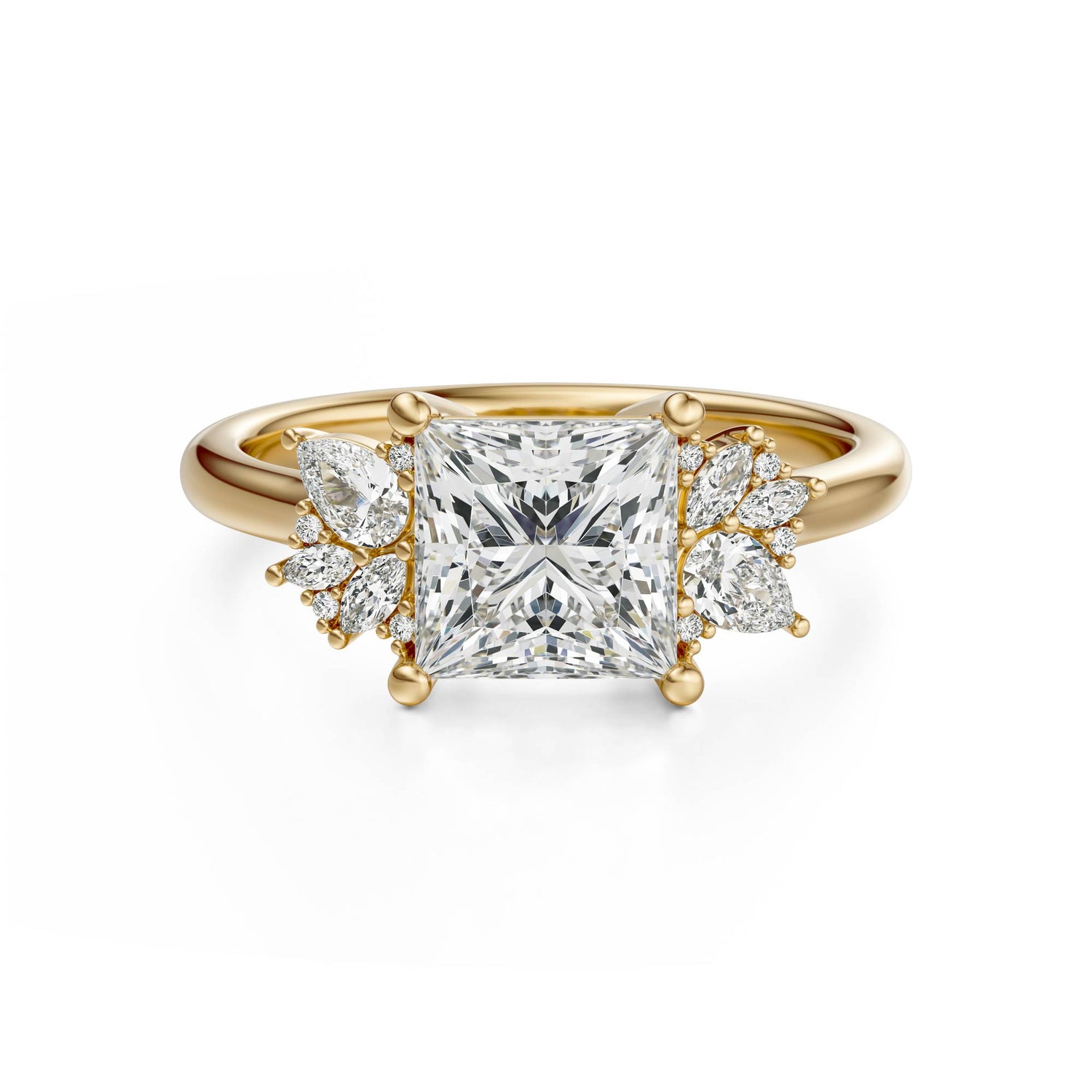 The Diamond Fleur Ring | Princess | Setting Only - Lavender Creek Gems 