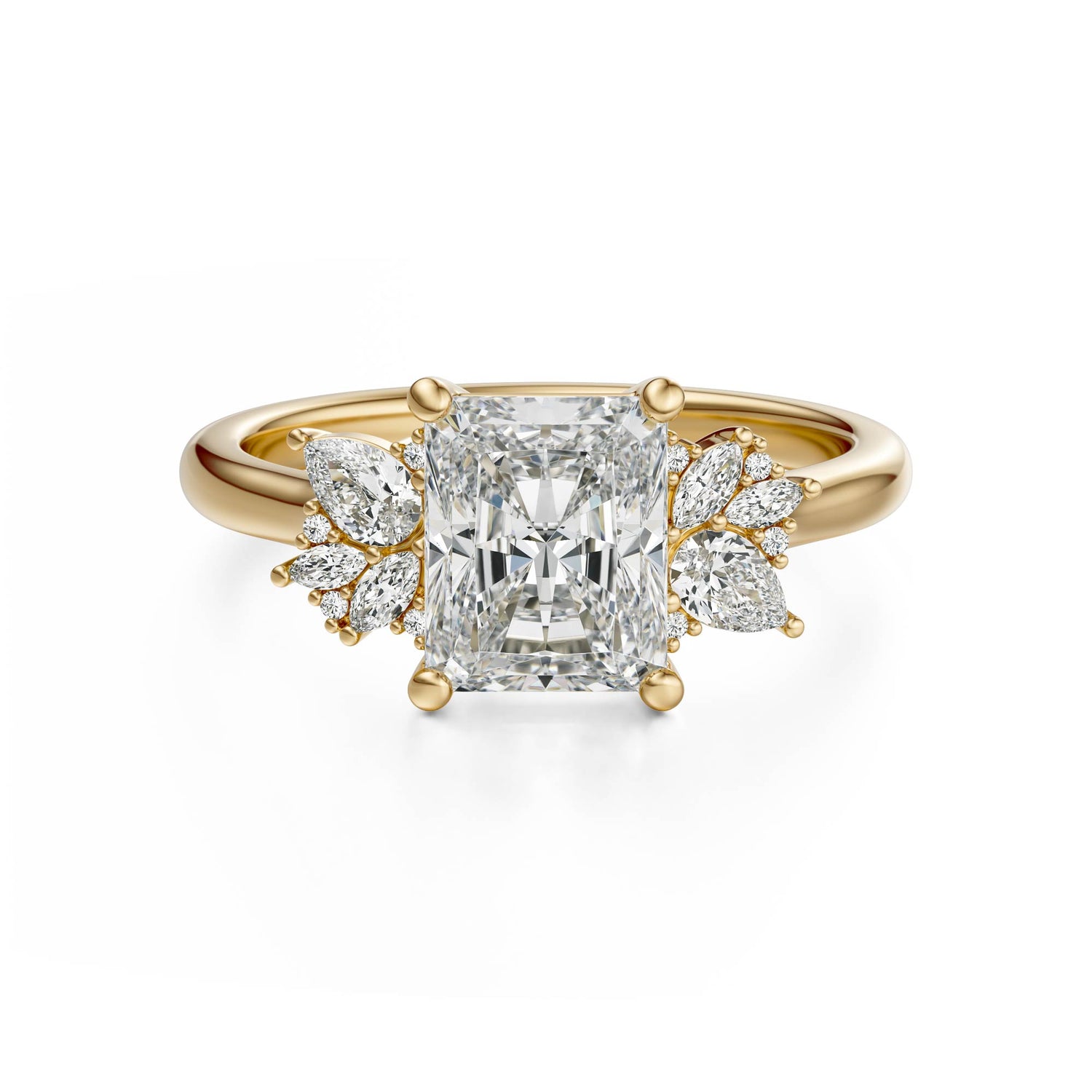 The Diamond Fleur Ring | Radiant | Setting Only - Lavender Creek Gems 