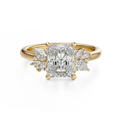 The Diamond Fleur Ring | Radiant | Setting Only - Lavender Creek Gems 