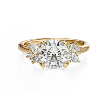 The Diamond Fleur Ring | Round | Setting Only - Lavender Creek Gems 