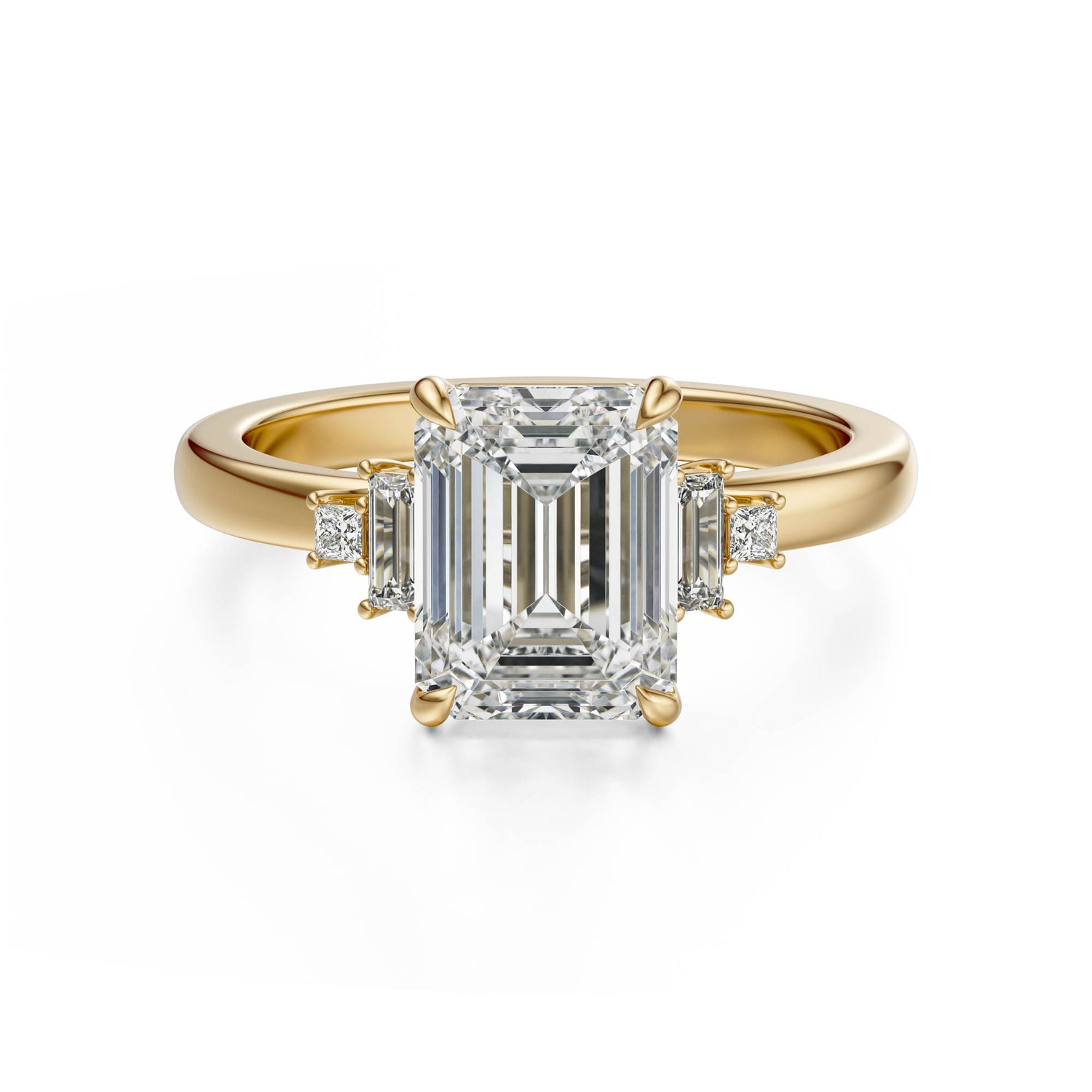 The Elevated Mira Ring | Emerald Cut | Setting Only