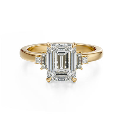 The Elevated Mira Ring | Emerald Cut | Setting Only