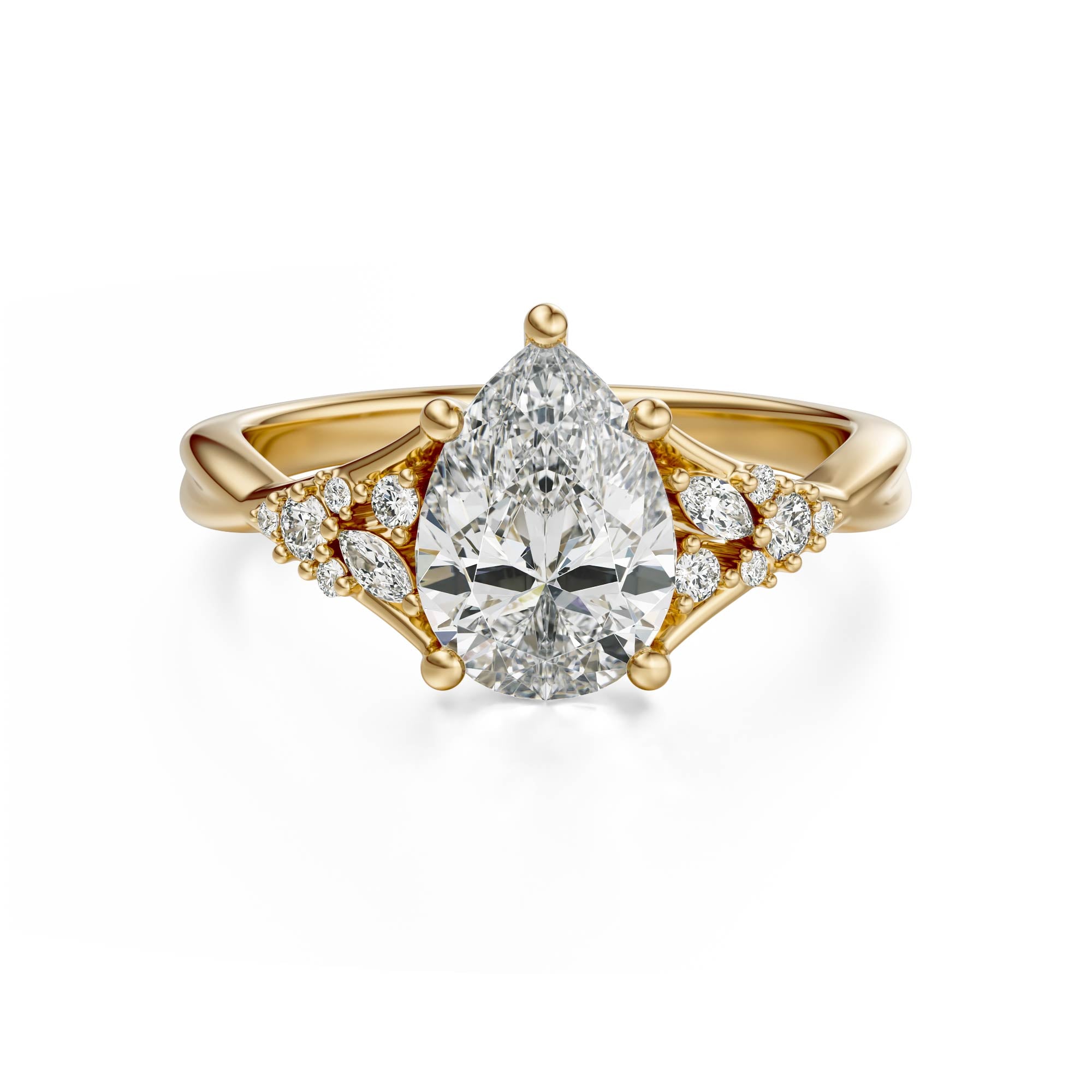 The Lyria Ring | Pear | Setting Only