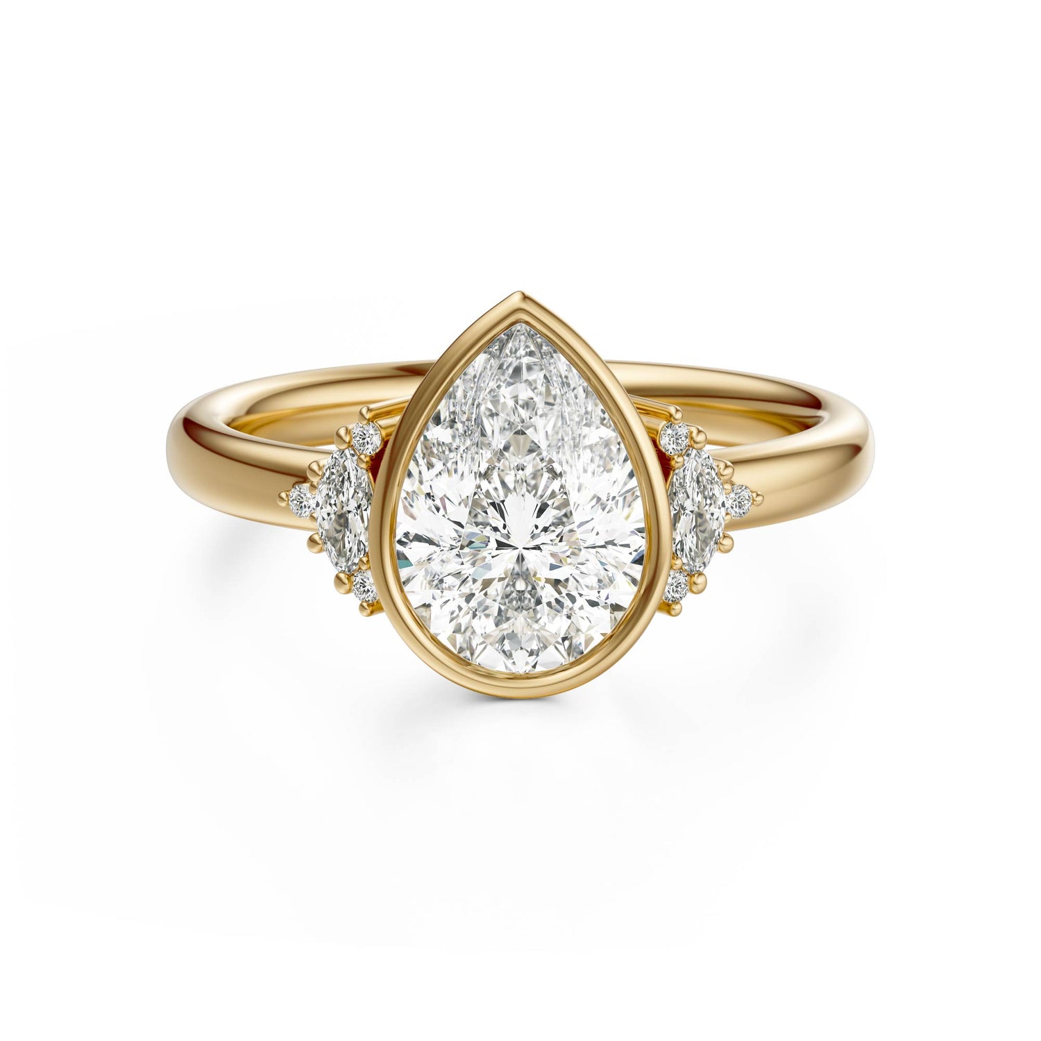 The Bezel Maren Ring | Pear | Setting Only - Lavender Creek Gems 