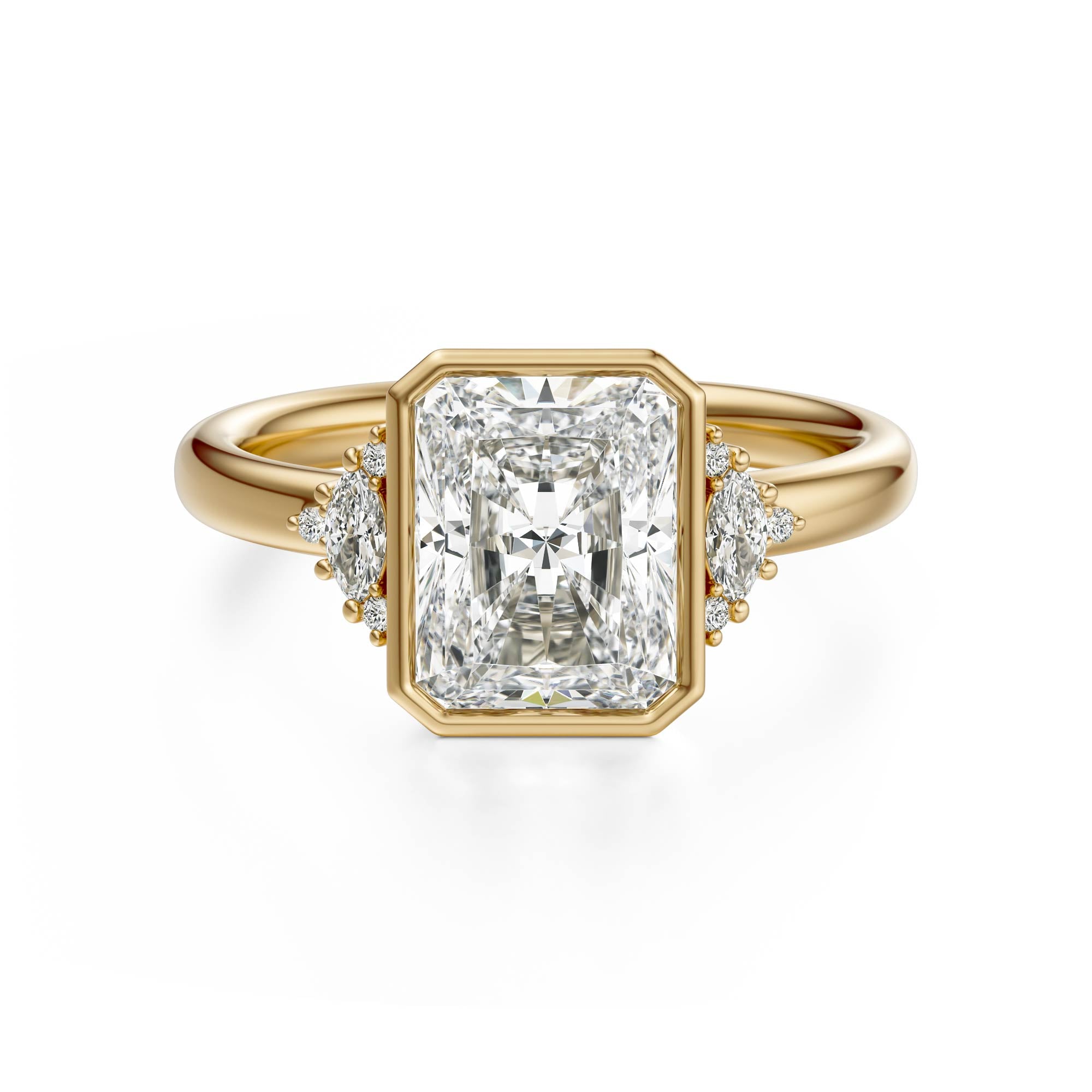 The Bezel Maren Ring | Radiant | Setting Only - Lavender Creek Gems 