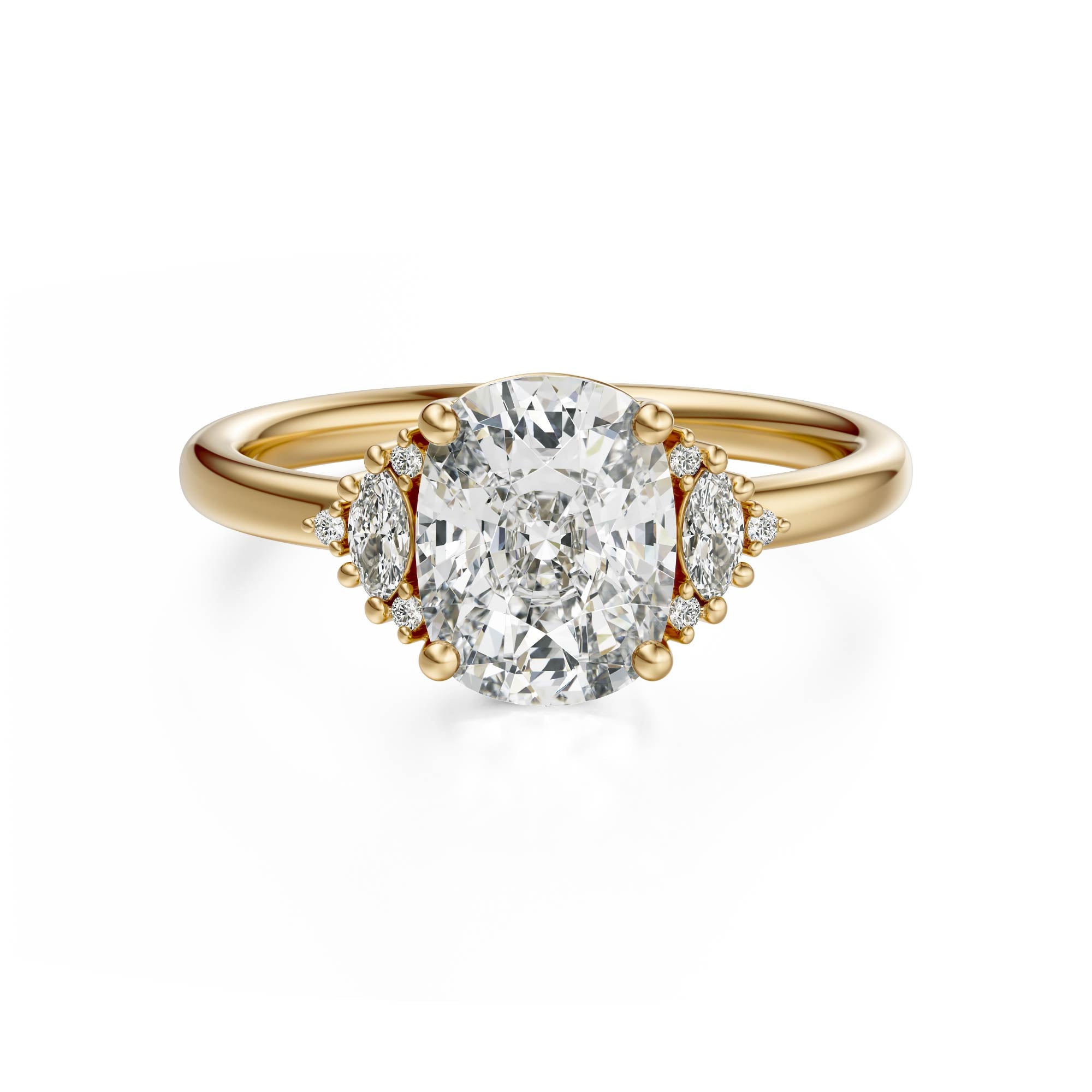 The Low Maren Ring | Elongated Cushion | Setting Only