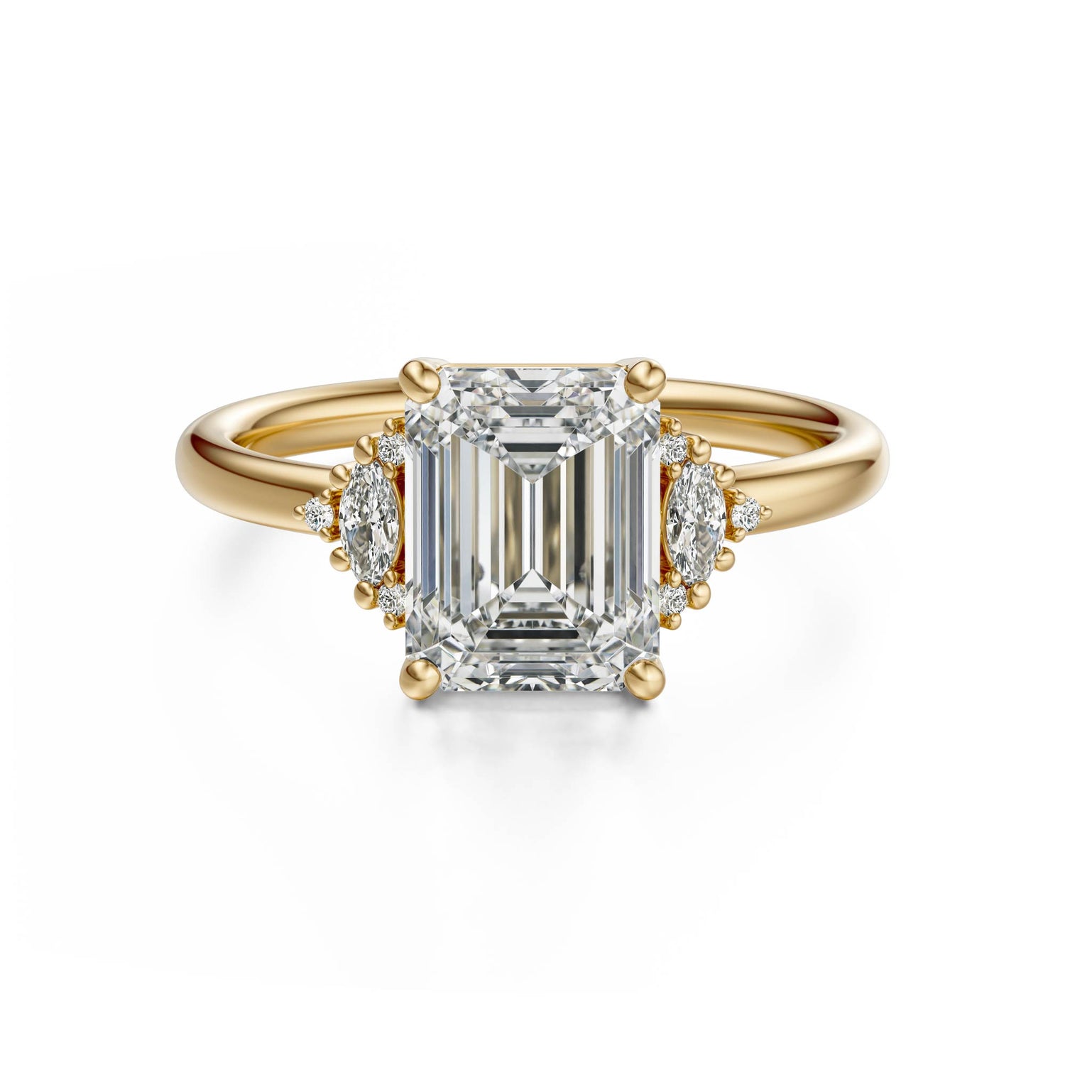 The Low Maren Ring | Emerald Cut | Setting Only