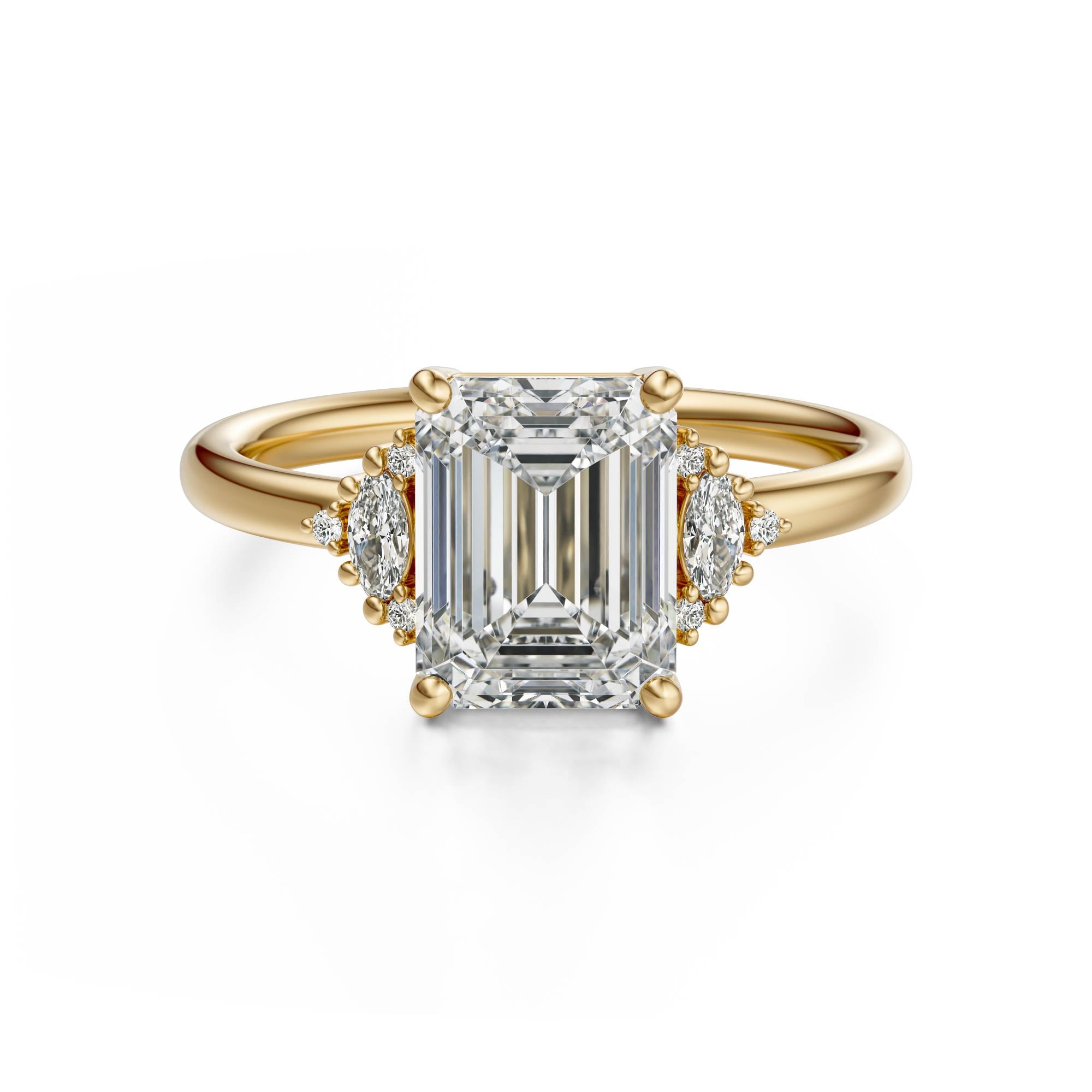 The Low Maren Ring | Emerald Cut | Setting Only