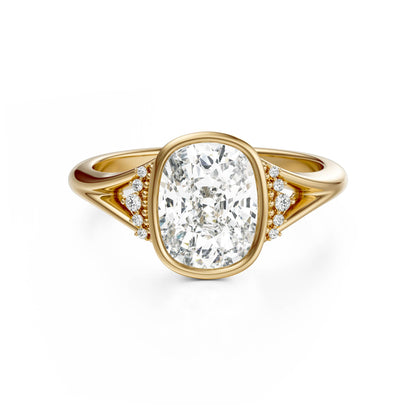 The Bezel Serendipity Ring | Elongated Cushion | Setting Only