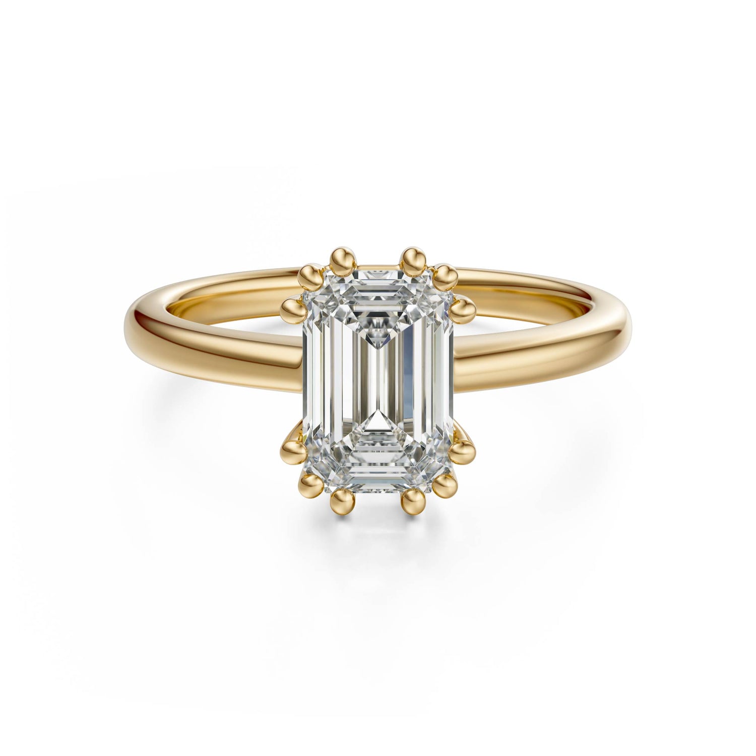 The Thalassa Ring | Emerald Cut | Setting Only - Lavender Creek Gems 