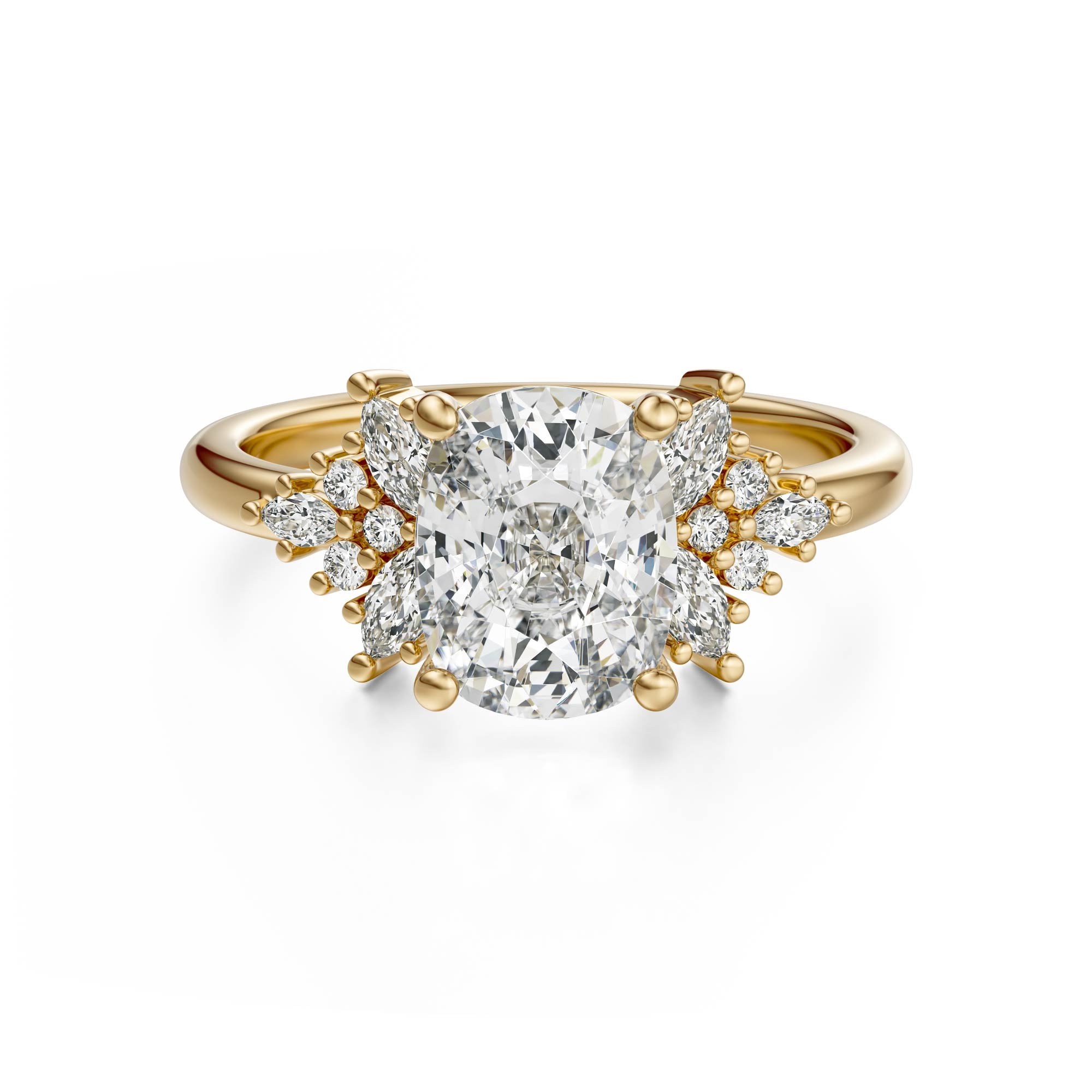 The Veraine Ring | Elongated Cushion | Setting Only