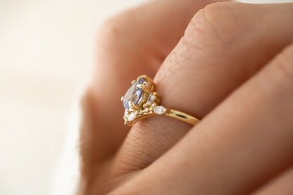 The Aurora Ring - 0.88 CT Pear Lavender Sapphire - Lavender Creek Gems 