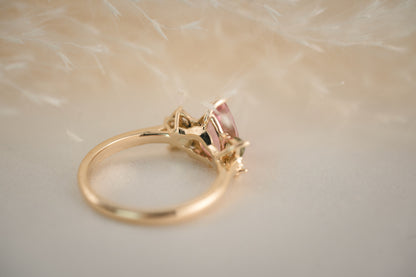 The Fleur 1.82 CT Pear Cut Pink Tourmaline Ring - Lavender Creek Gems 