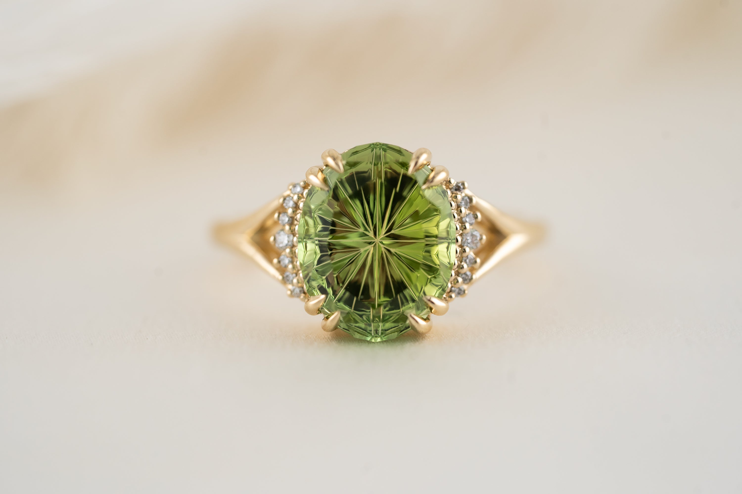 Gemstones 凛 The Bezel Maren Ring | 2.11 CT Oval Green Tourmaline – Lavender