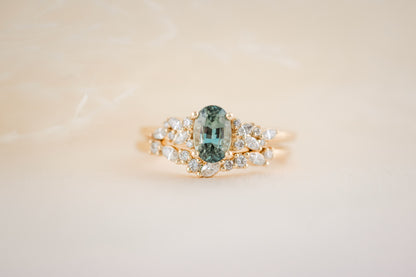 The Serene 1.18 CT Blue Sapphire Wedding Set - Lavender Creek Gems 