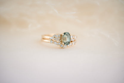 The Serene 1.18 CT Blue Sapphire Wedding Set - Lavender Creek Gems 