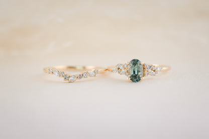 The Serene 1.18 CT Blue Sapphire Wedding Set - Lavender Creek Gems 