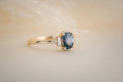 The Sura 1 CT Oval Blue Sapphire Ring - Lavender Creek Gems 