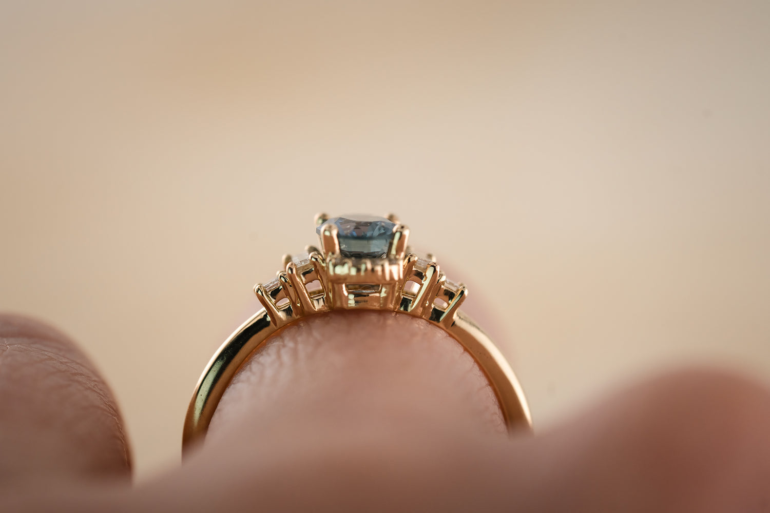 The Sura 1 CT Oval Blue Sapphire Ring - Lavender Creek Gems 