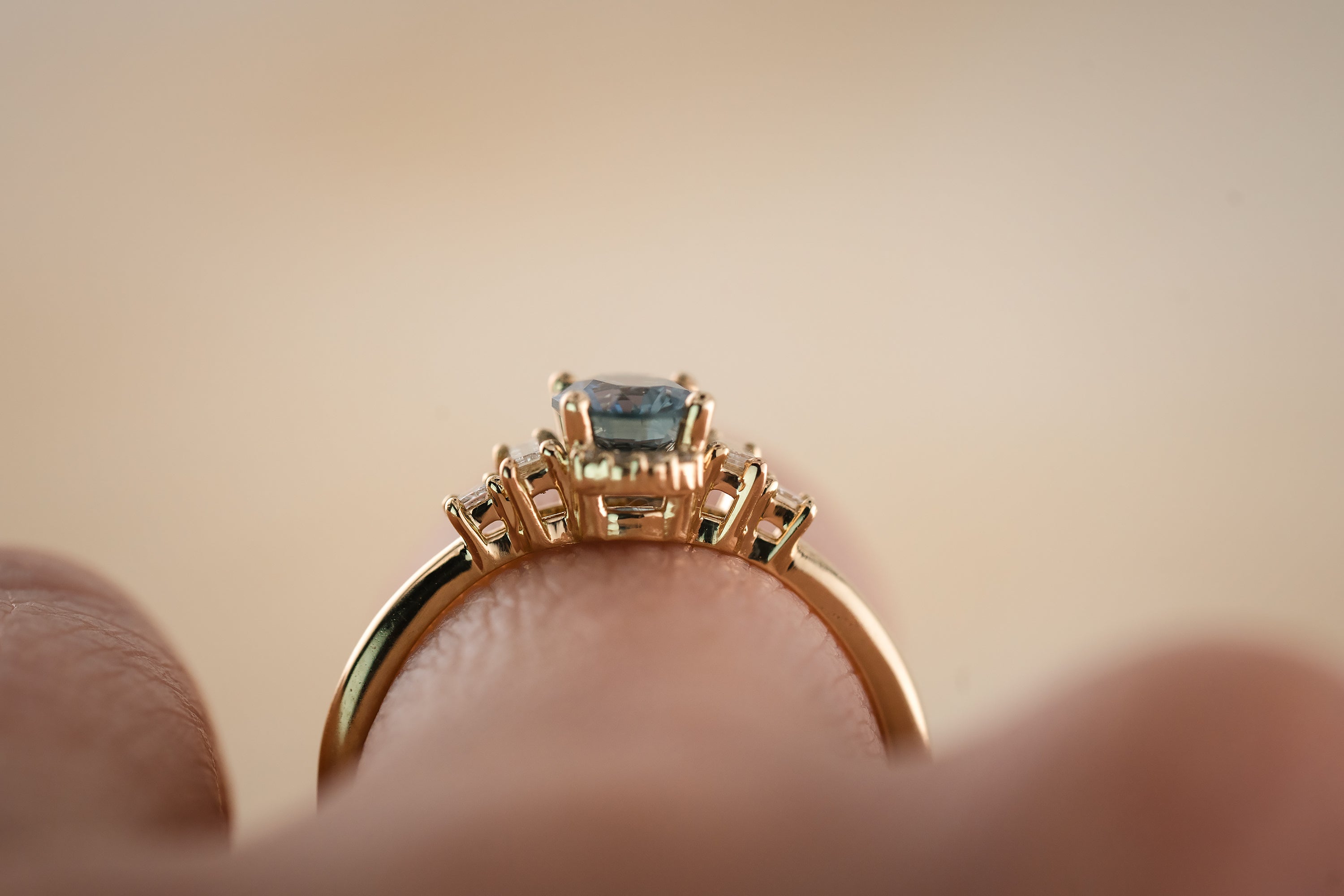 The Sura 1 CT Oval Blue Sapphire Ring - Lavender Creek Gems 