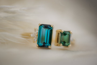 The Tula Blue + Green Tourmaline Ring - Lavender Creek Gems 