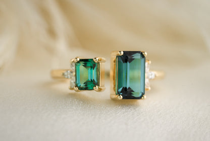 The Tula Blue + Green Tourmaline Ring - Lavender Creek Gems 