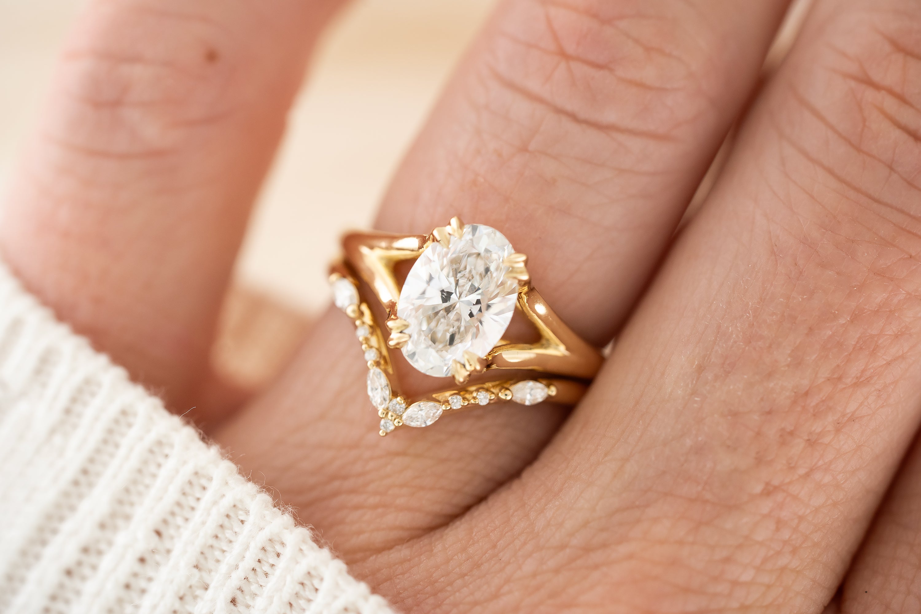 The Weaver Ring | 2 CT Oval Lab Diamond - Lavender Creek Gems 