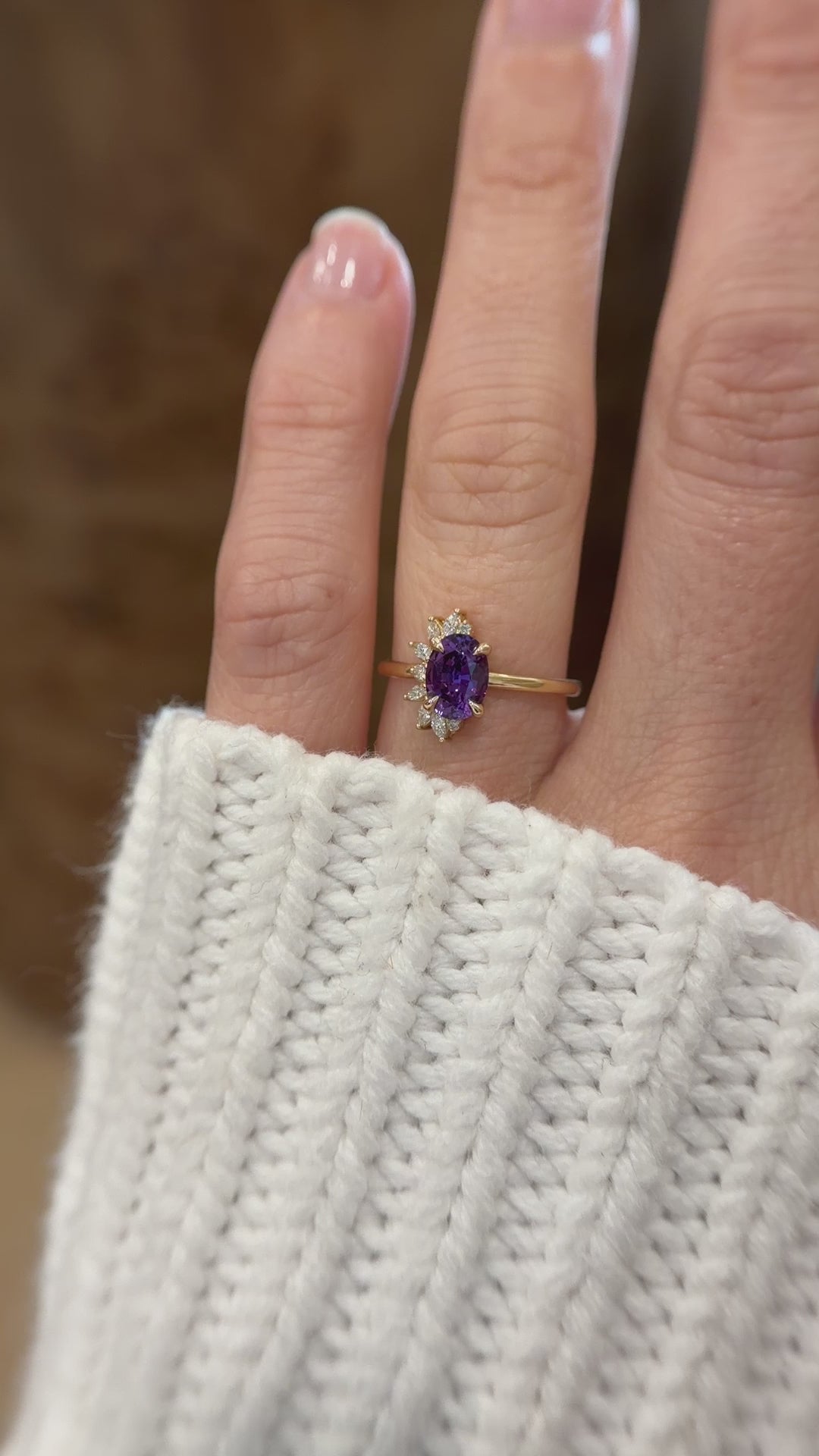 The Jade Ring | 1.41 CT Purple Oval Sapphire