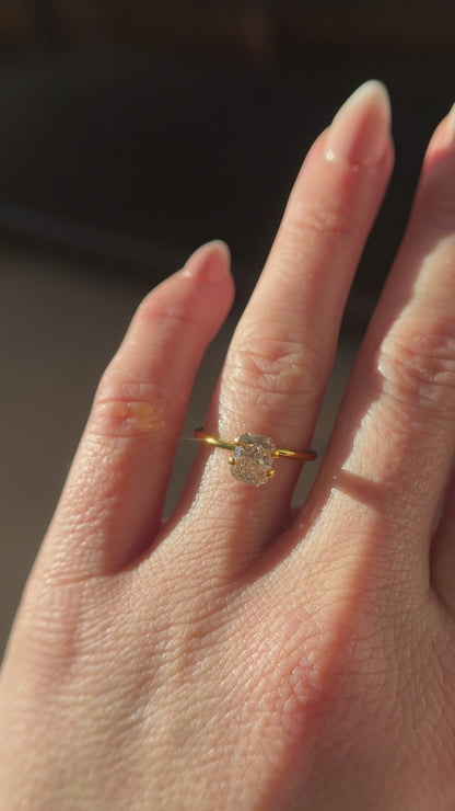 1.5 CT Natural Radiant Cut Champagne Diamond