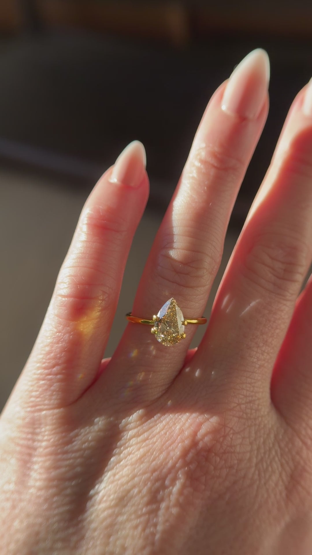 2.03 CT Natural Pear Cut Fancy Brown Diamond