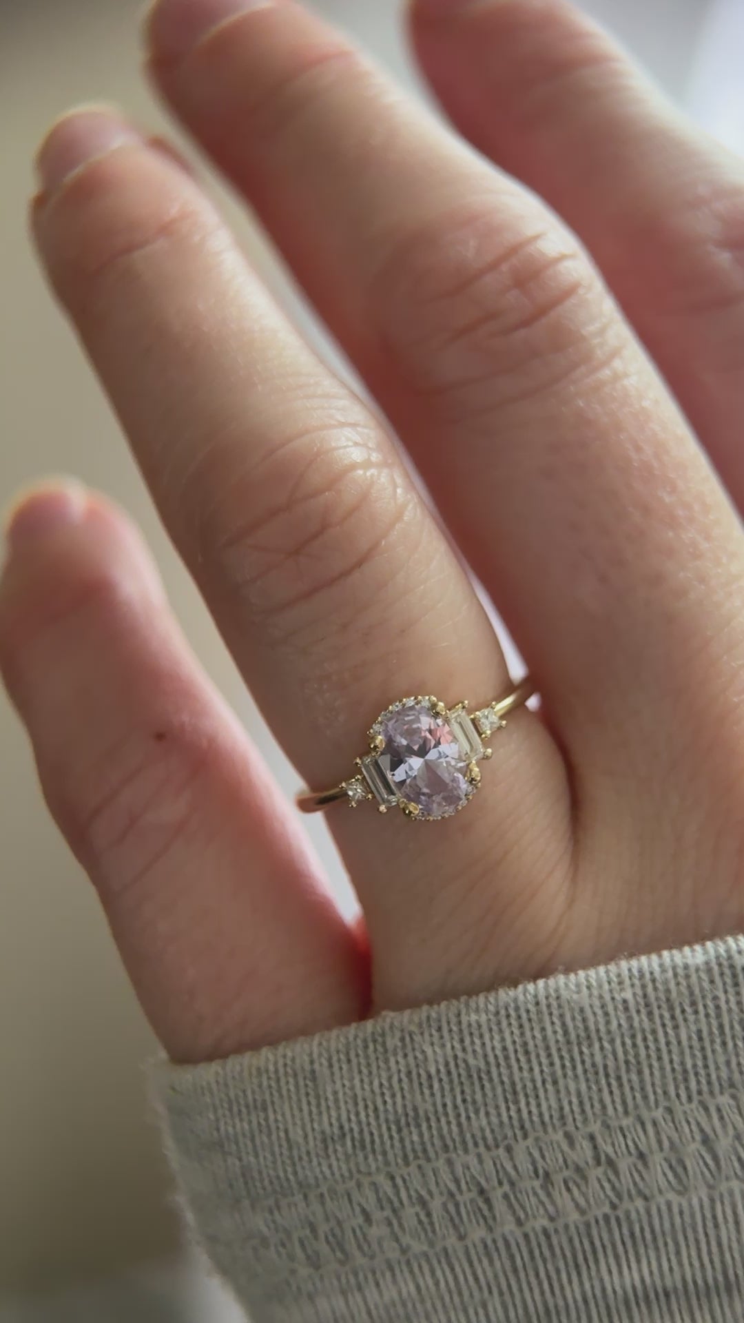 The Sura 1 CT Oval Pastel Purple Sapphire Ring