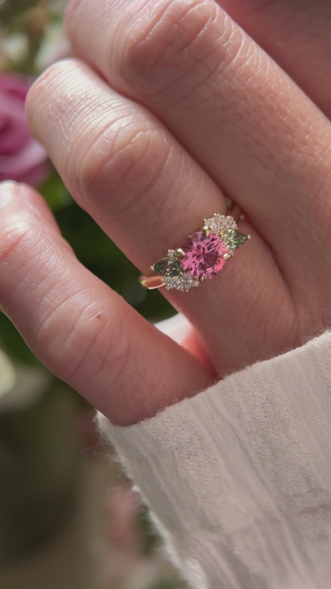 The Fleur Ring - 1.32 CT Round Pink Tourmaline