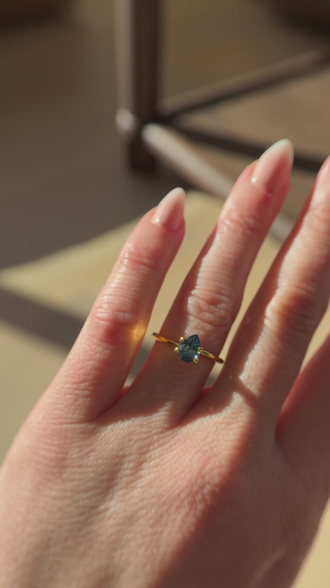 1.05 CT Pear Cut Teal Blue Montana Sapphire