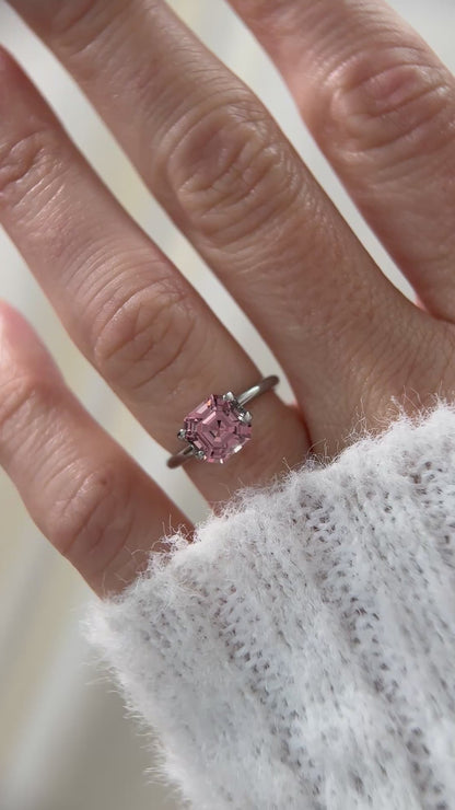 2.27 CT Asscher Cut Pink Malaya Garnet