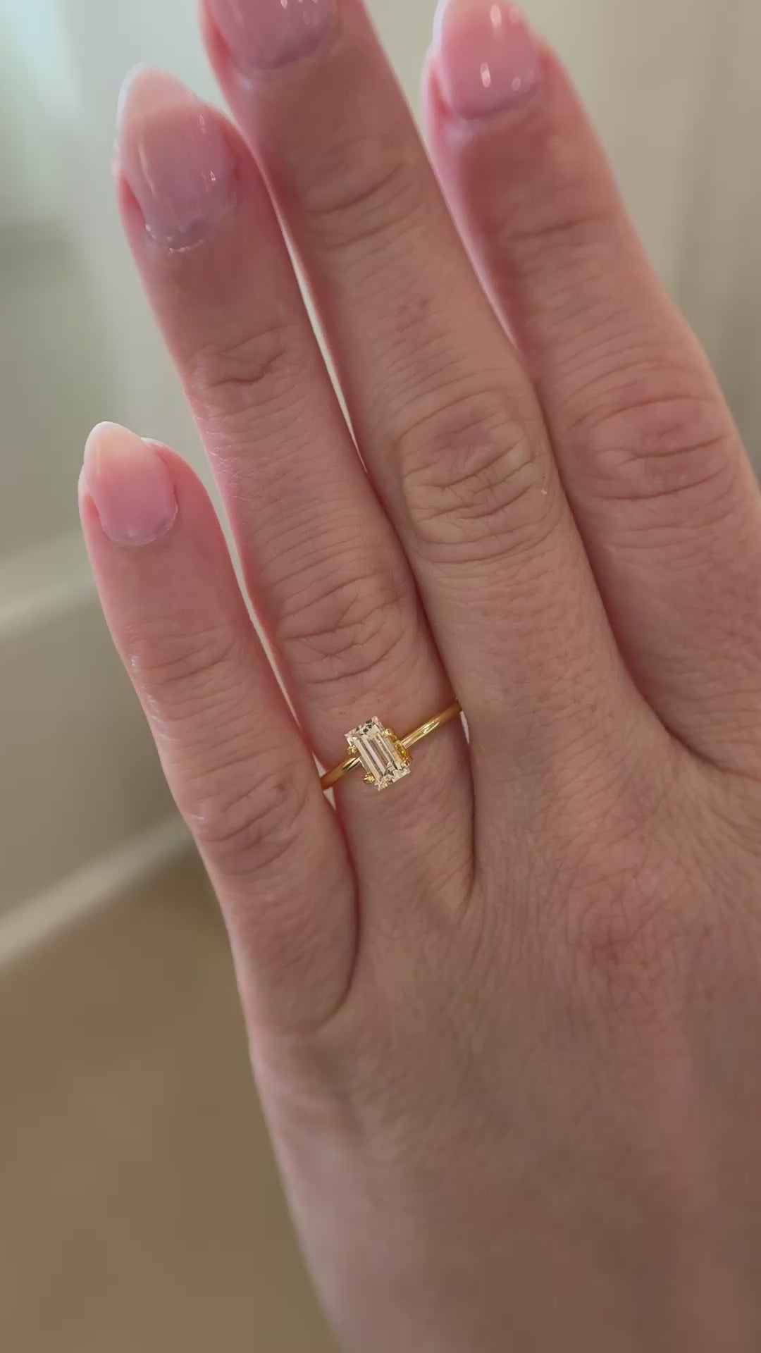 0.99 CT Baguette Cut Yellow Sapphire