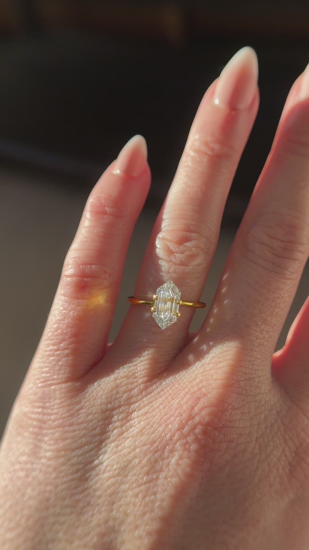 2.06 CT Lab Created Step Cut Elongated Hexagon Diamond