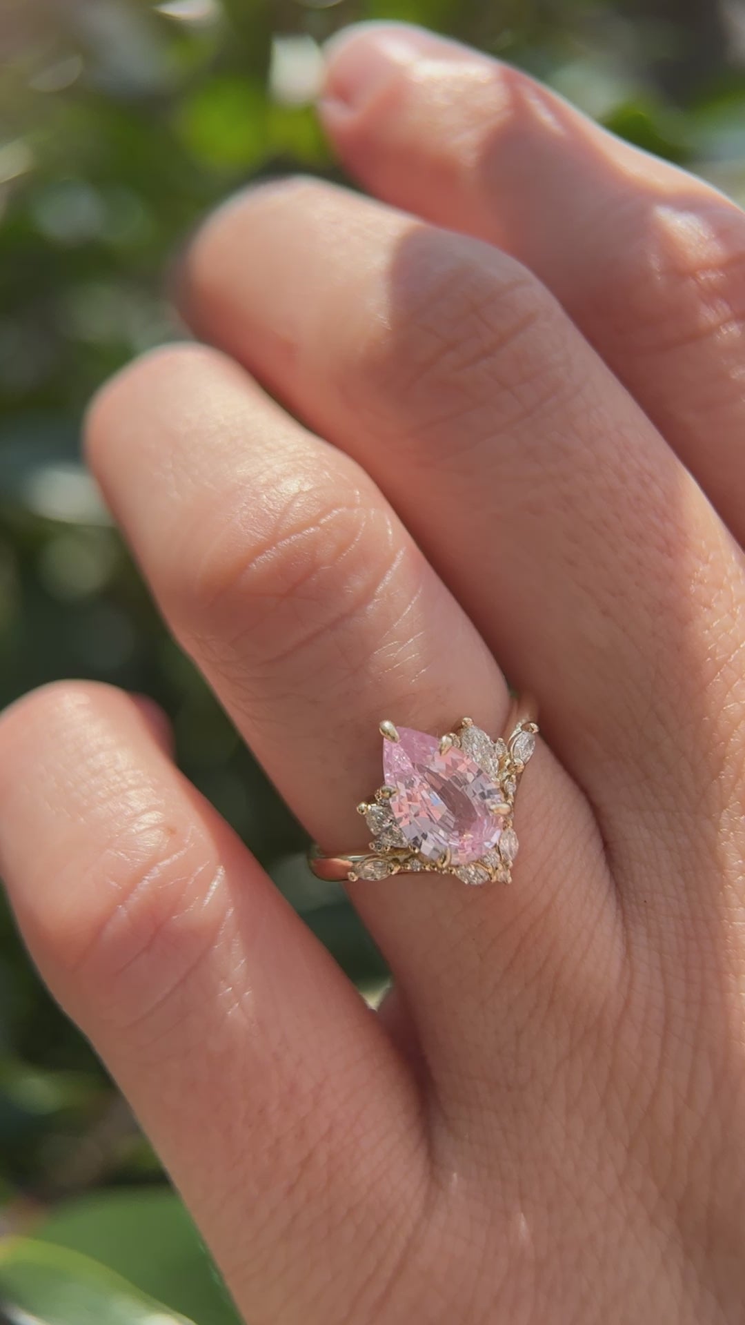 The Aurora Ring - 1.85 Pear Pastel Pink Sapphire